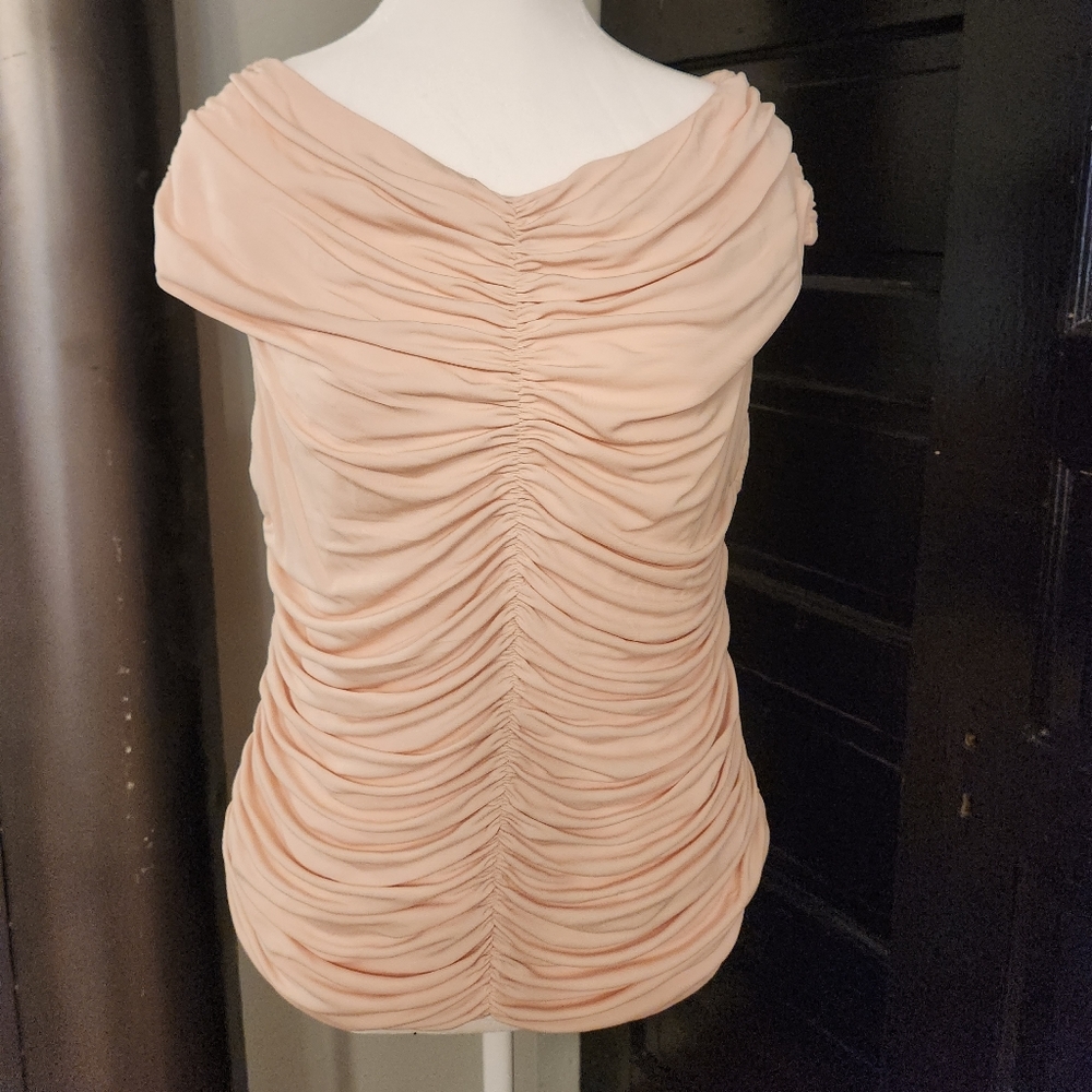 NWT  Reiss nude rouched evening top SZ L